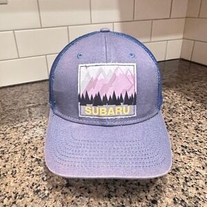 Subaru Mountain Patch Mesh Back Hat Blue Lavender Outdoor